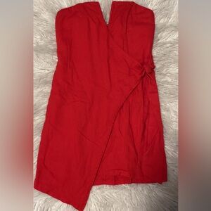 Elegant Red Wrap Dress